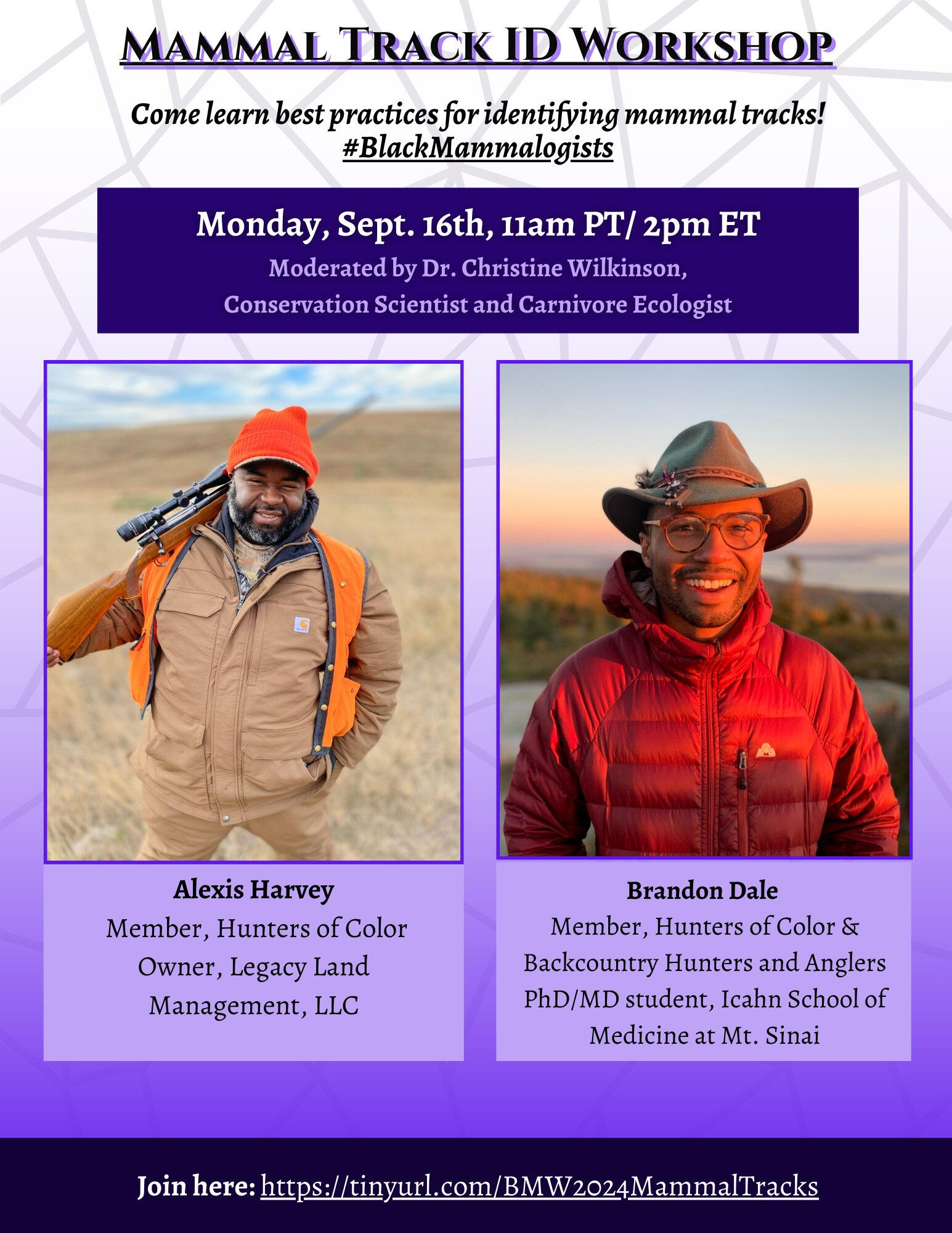 Mammal ID Track Workshop with Alexis Harvey and Brandon Dale